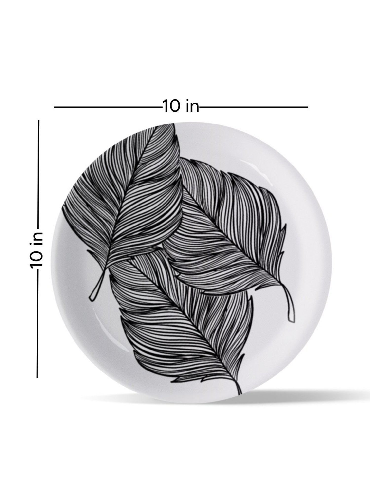 Nestroots Pen & Ink Poetry Black & White Porcelain Decorative Wall Plate