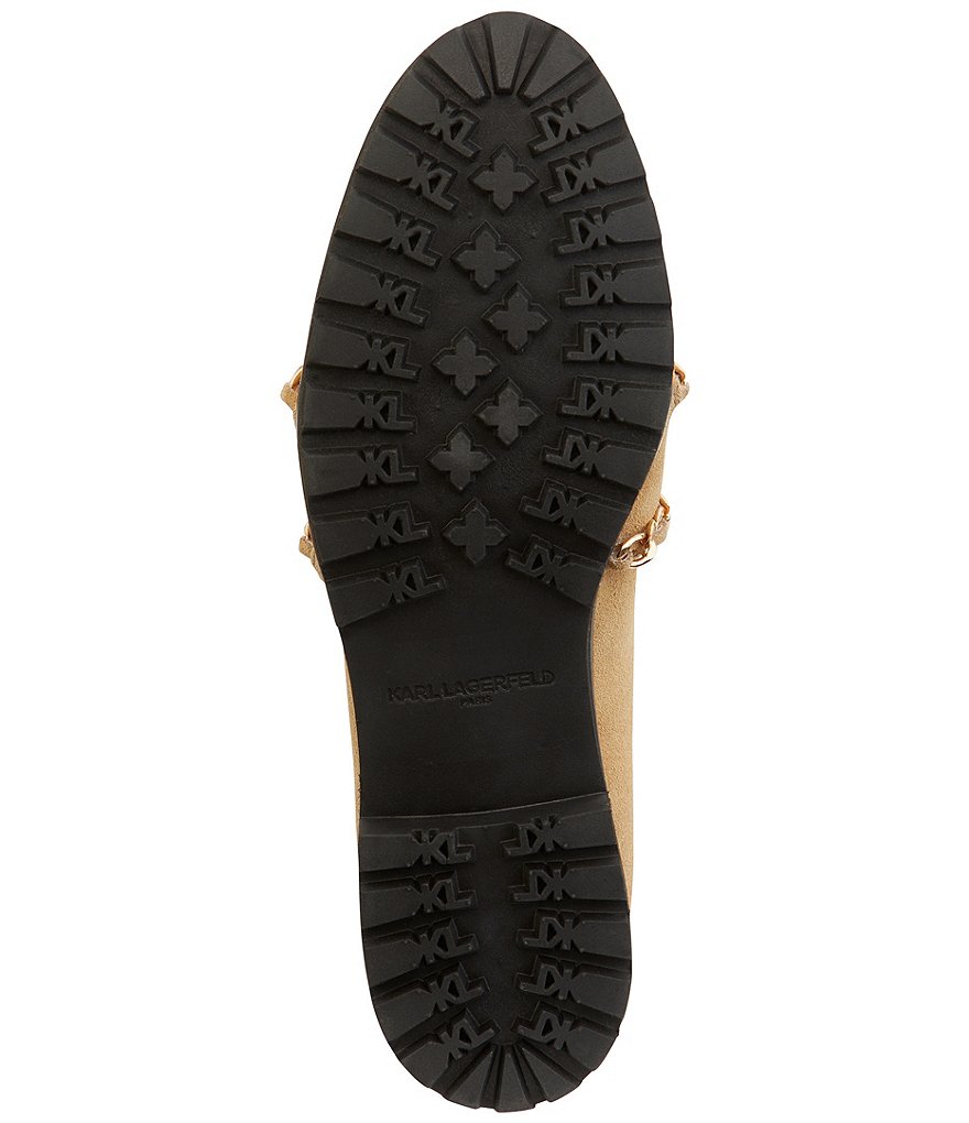 KARL LAGERFELD PARIS Irene Suede Chain Slip Ons