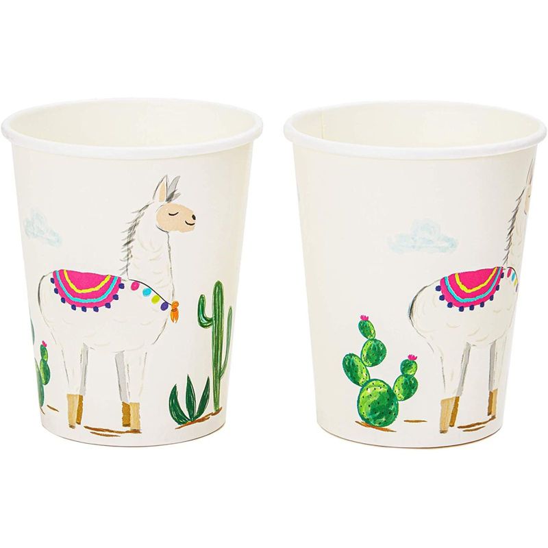 Blue Panda 144 Pieces Llama Party Bundle, Includes Plates, Napkins, Cups, and Cutlery (24 Guests)