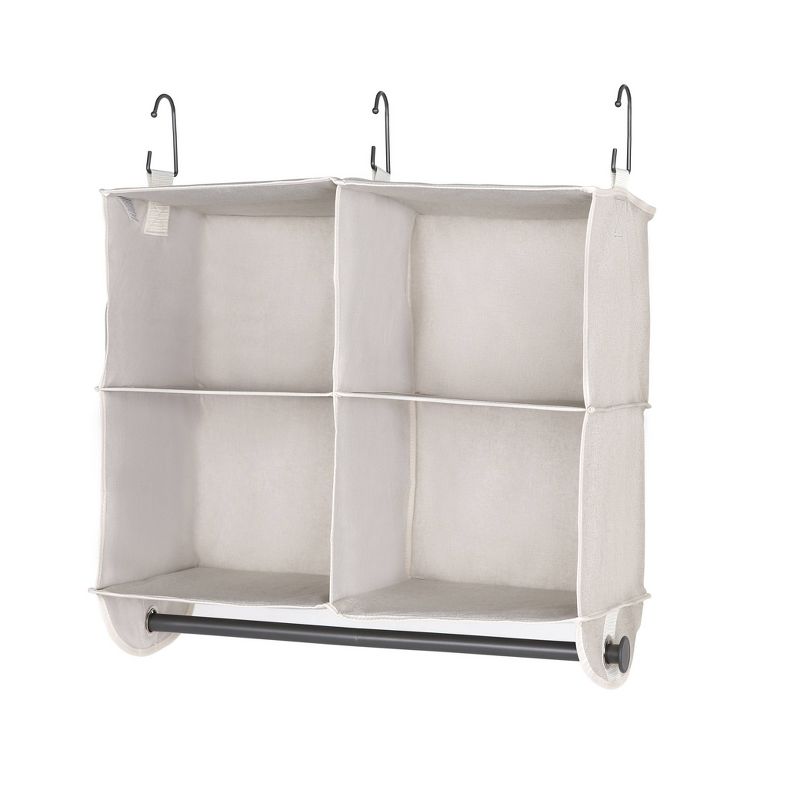 StorageWorks 2+2 Shelves Hanging Closet Organizer Gray
