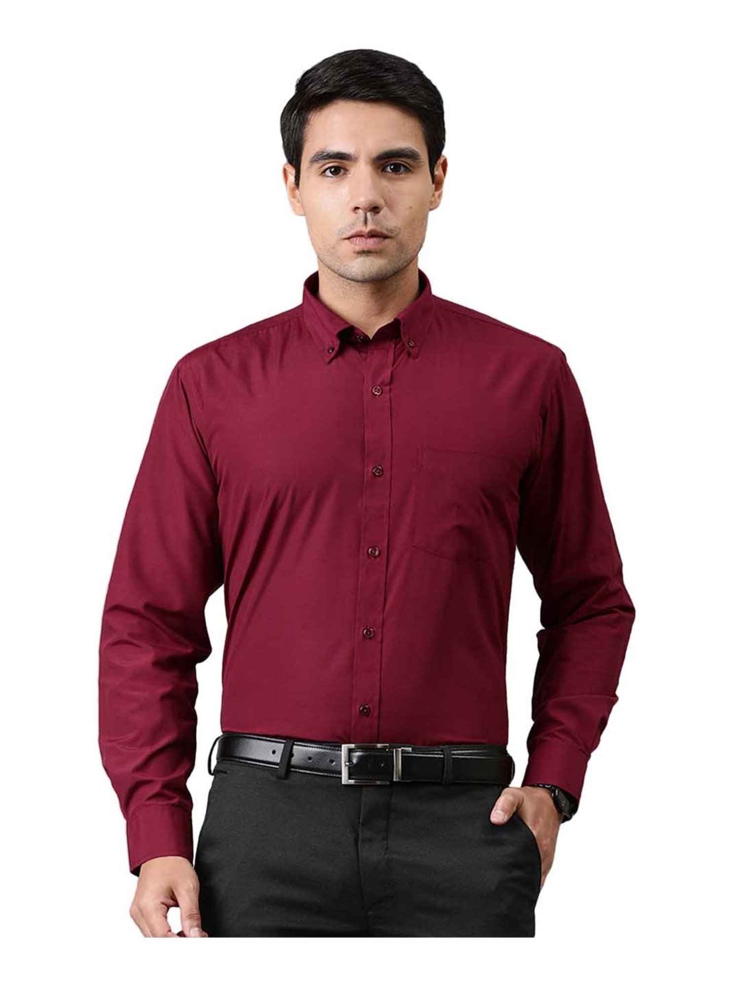 English Navy Maroon Full Sleeves Shirt