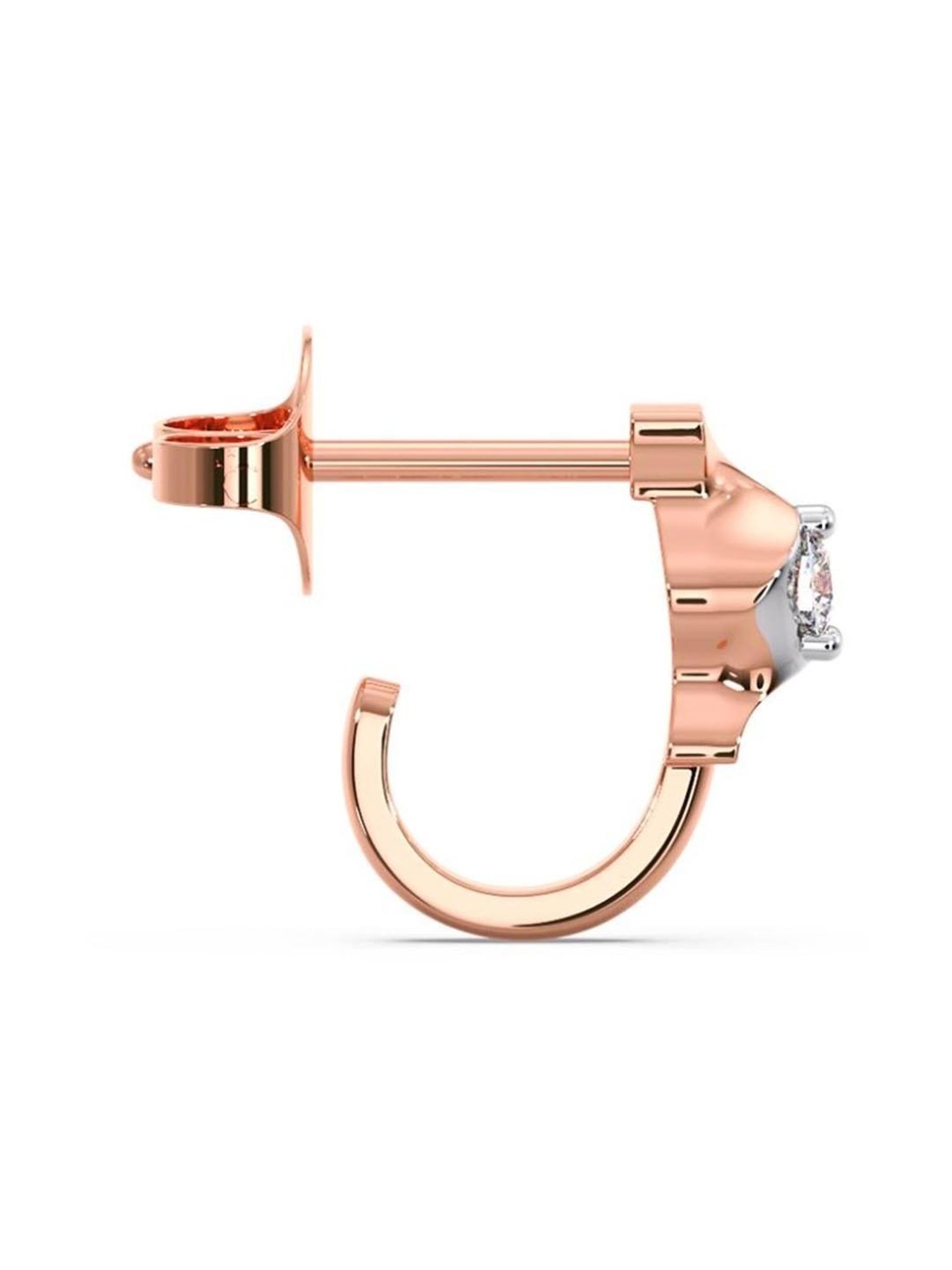 Candere by Kalyan Jewellers 18k Rose Gold Diamond Stud Earrings for Women