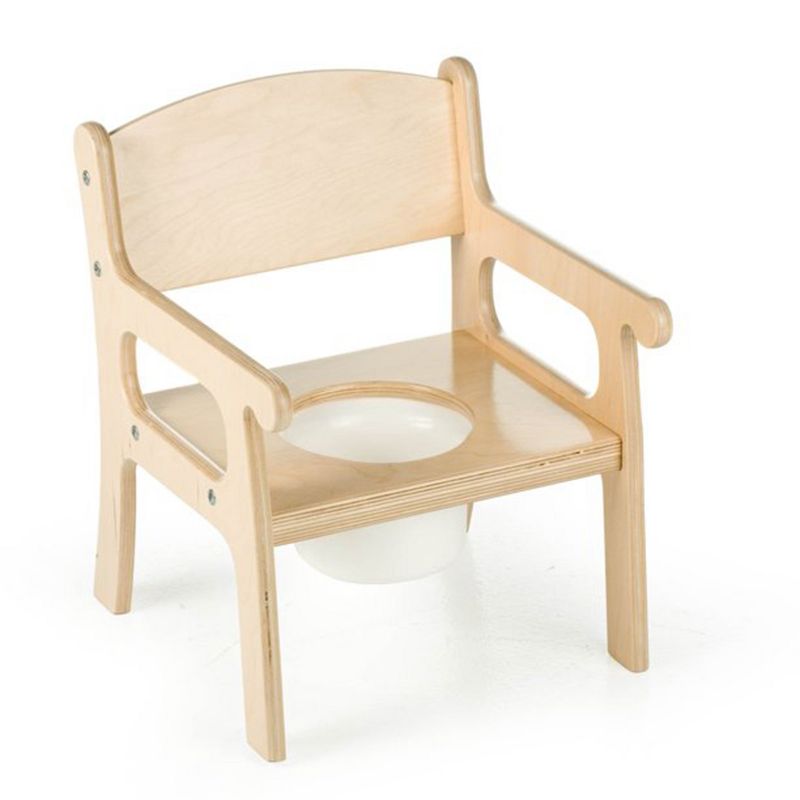 Little Colorado 027UNF Stable Sturdy Comfortable Plywood Potty Training Bathroom Chair Seat for Children with Removable Plastic Chamber, Unfinished