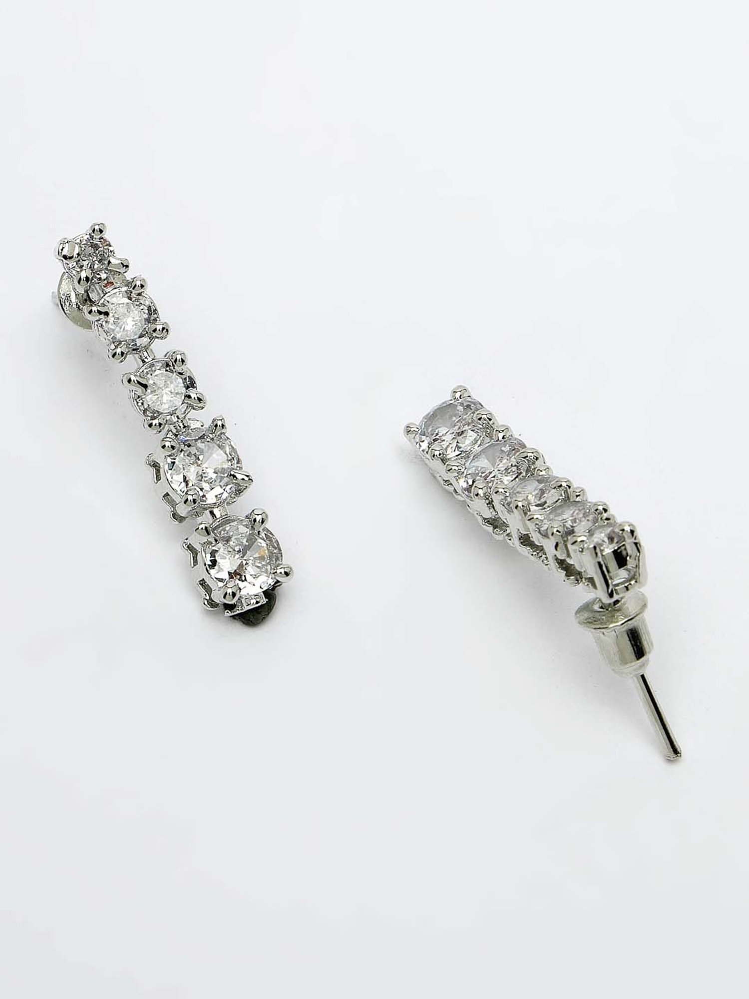 NVR Silver Plated CZ Stone Handcrafted Jewellery Set for Women