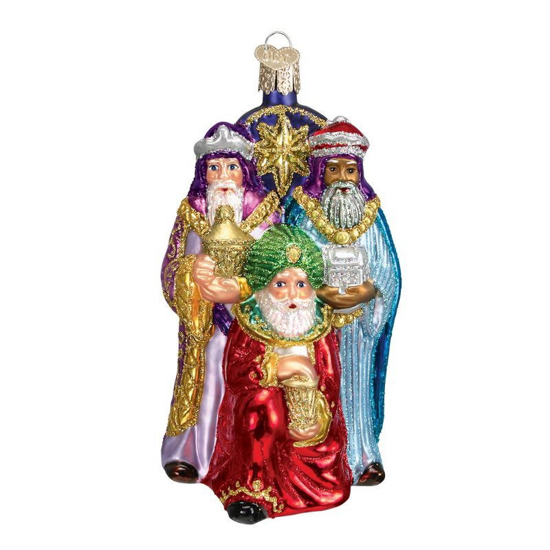 Old World Christmas 6" Old World Christmas Three Wise Men Glass Ornament # 24083