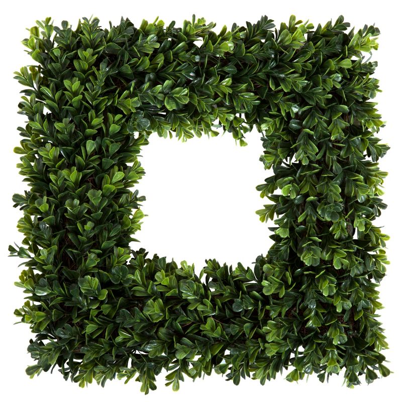 Square Boxwood Wreath 16.5" x 16.5" - Pure Garden