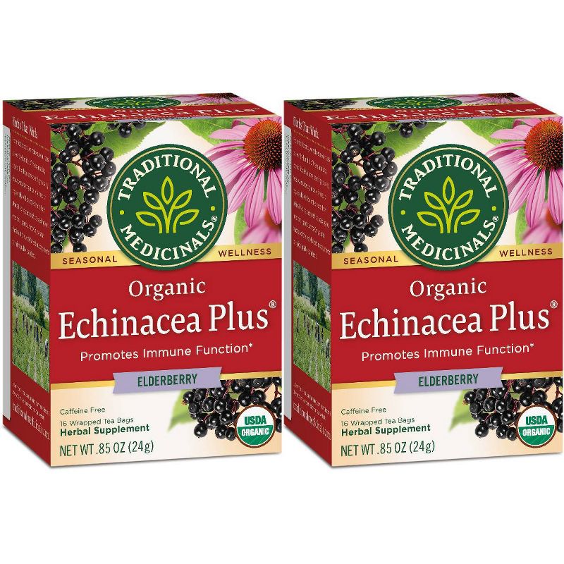 Traditional Medicinals Echinacea Plus Elderberry Organic Tea - 32ct