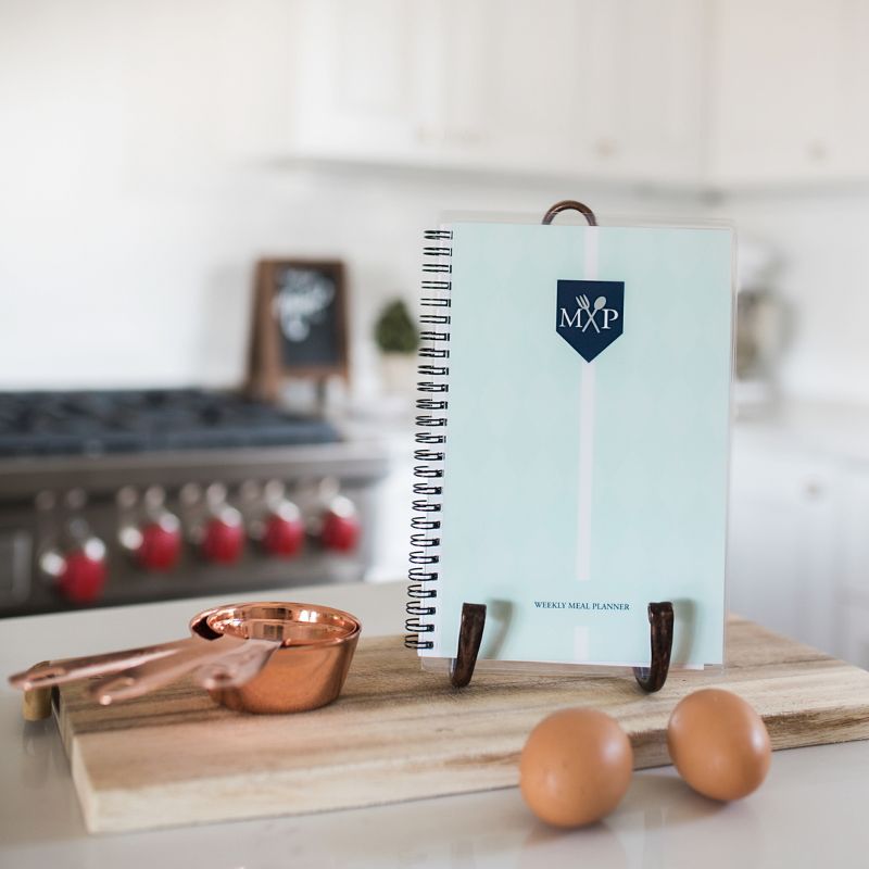 Undated Weekly Meal Planner 8.5"x5.5"& Sticky Pad Bundle Teal - Kahootie Co