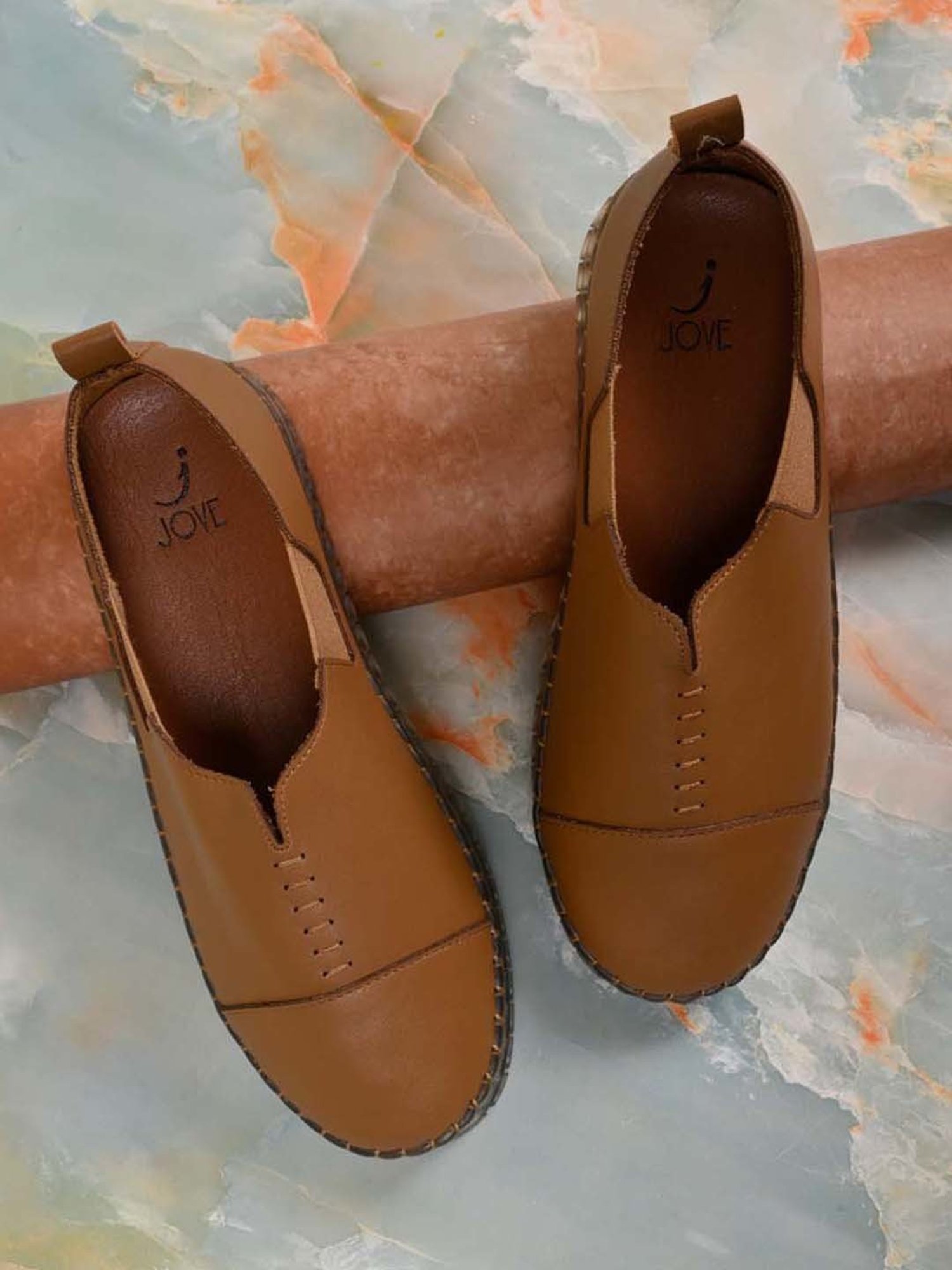 Jove Women's Camel Casual Loafers