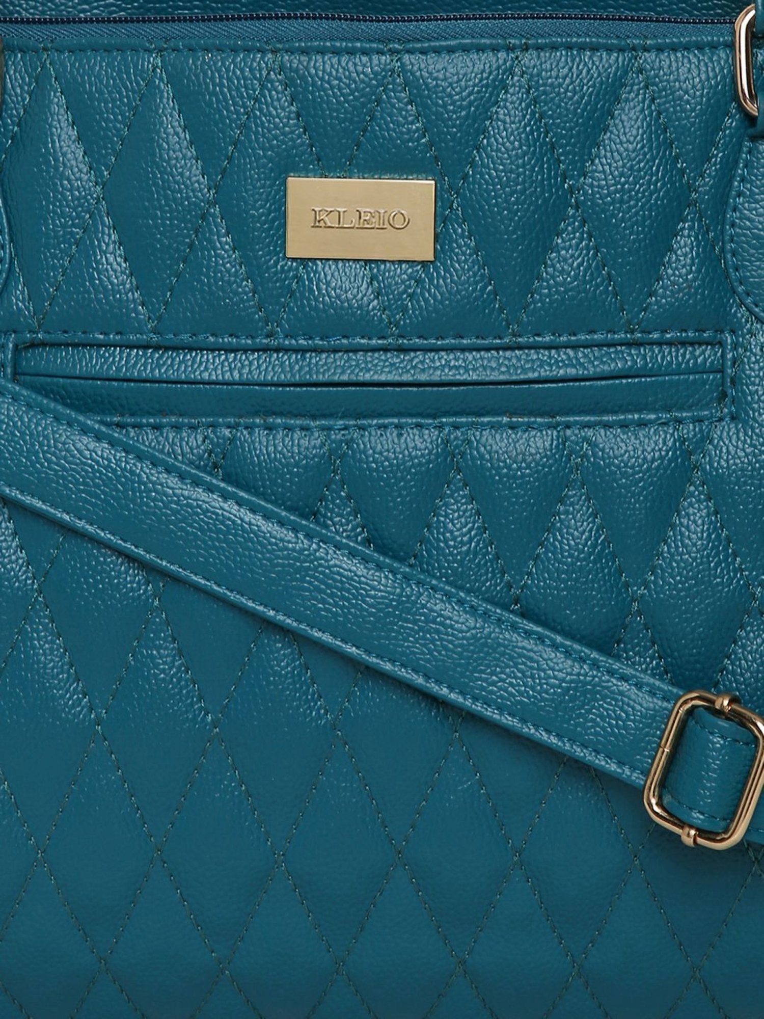 KLEIO Grey Quilted Medium Laptop Handbag