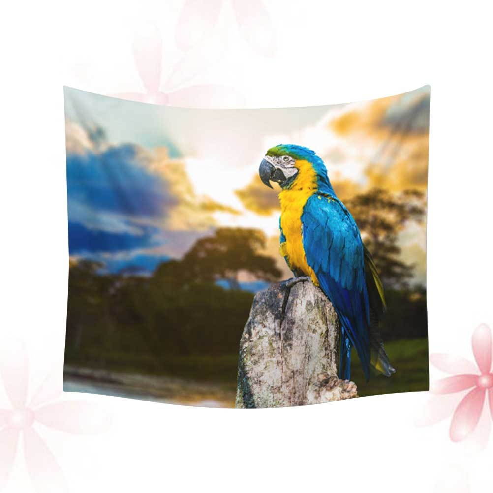 1PC 150x130cm Bird Pattern Tapestry Parrot Digital Wall Hanging Polyester Backdrop Decor for Home (Pattern 1)