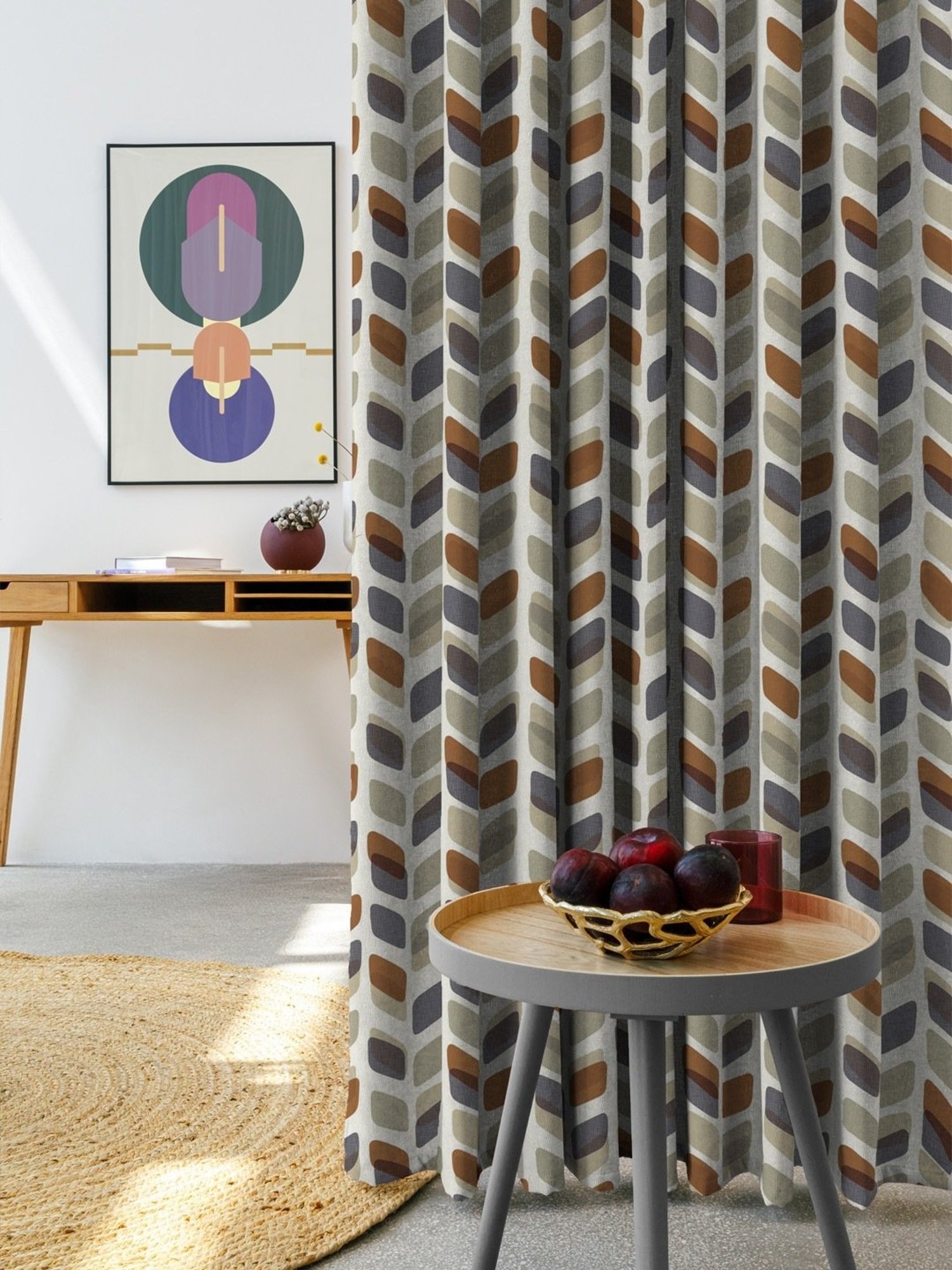 SPACES DRAPE STORY Elegent Multicolor Polyester 8 FT Door Curtain - Set of 2