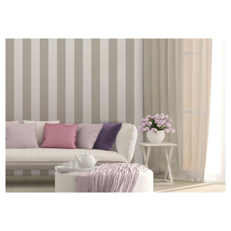 Devine Color Suit & Tie Peel & Stick Wallpaper Brown/Whie