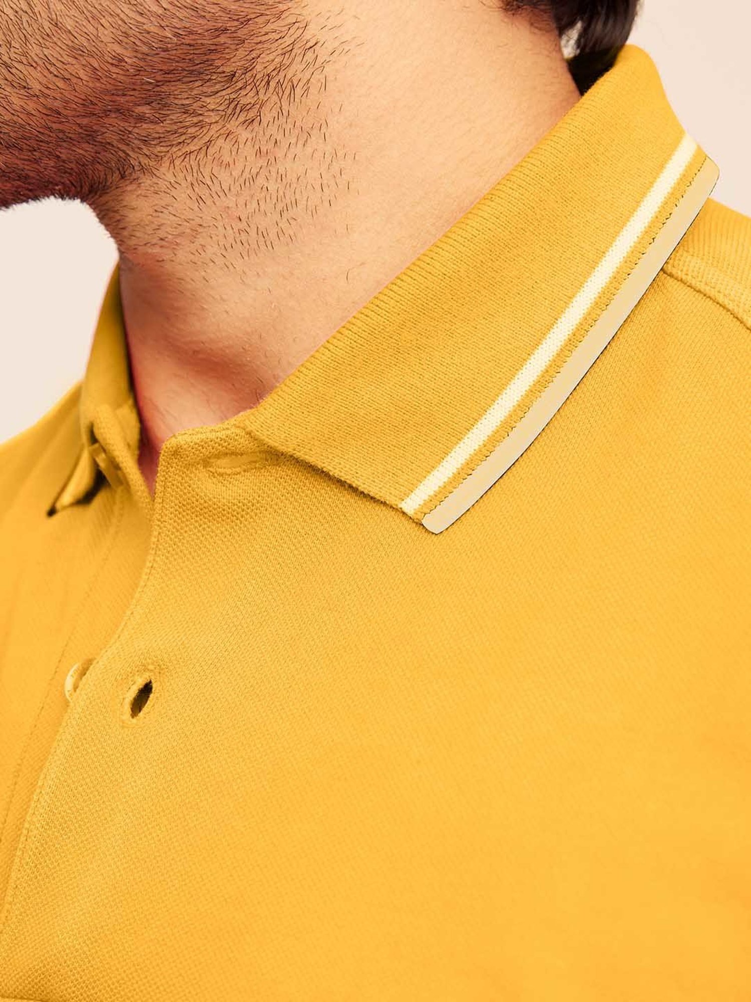 The Bleu Label Mustard Slim Fit Polo T-Shirt