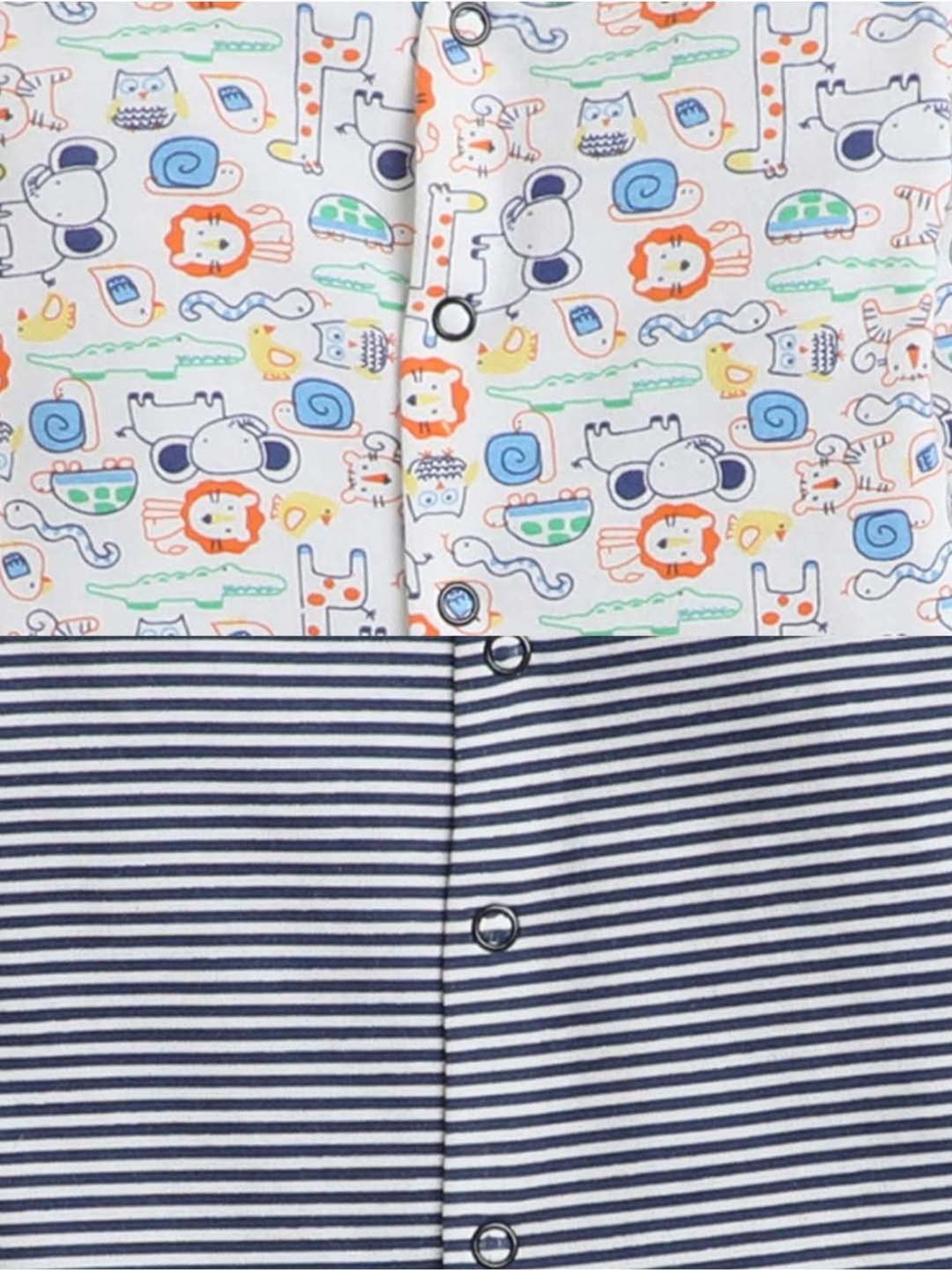 Berrytree Organic Kids Black Cotton Animals Print Rompers