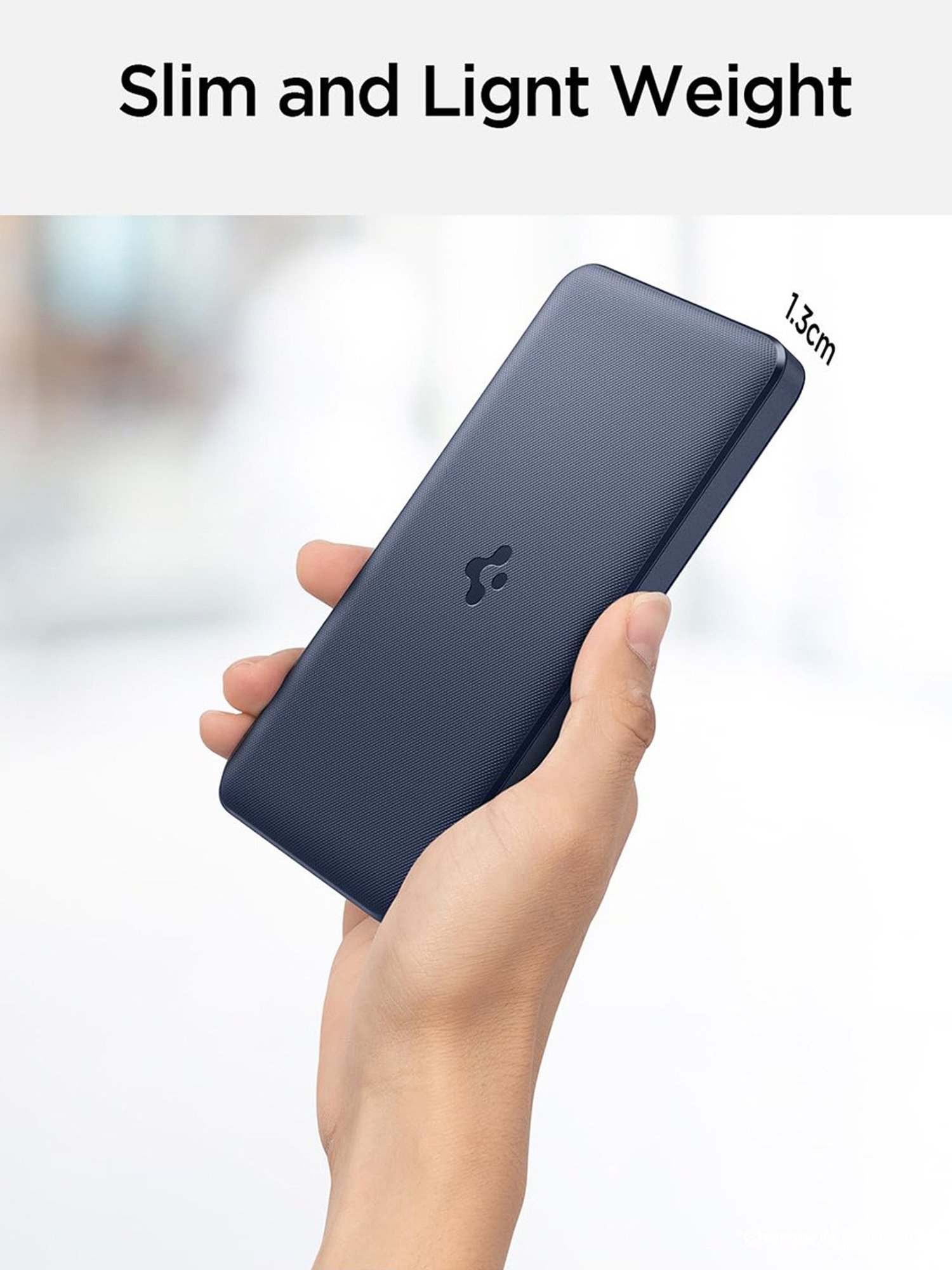 Spigen 10000mAh, 22.5W Fast Charging Power Bank with PD3.0 20W for 2 USB-C Ports (Navy Blue)