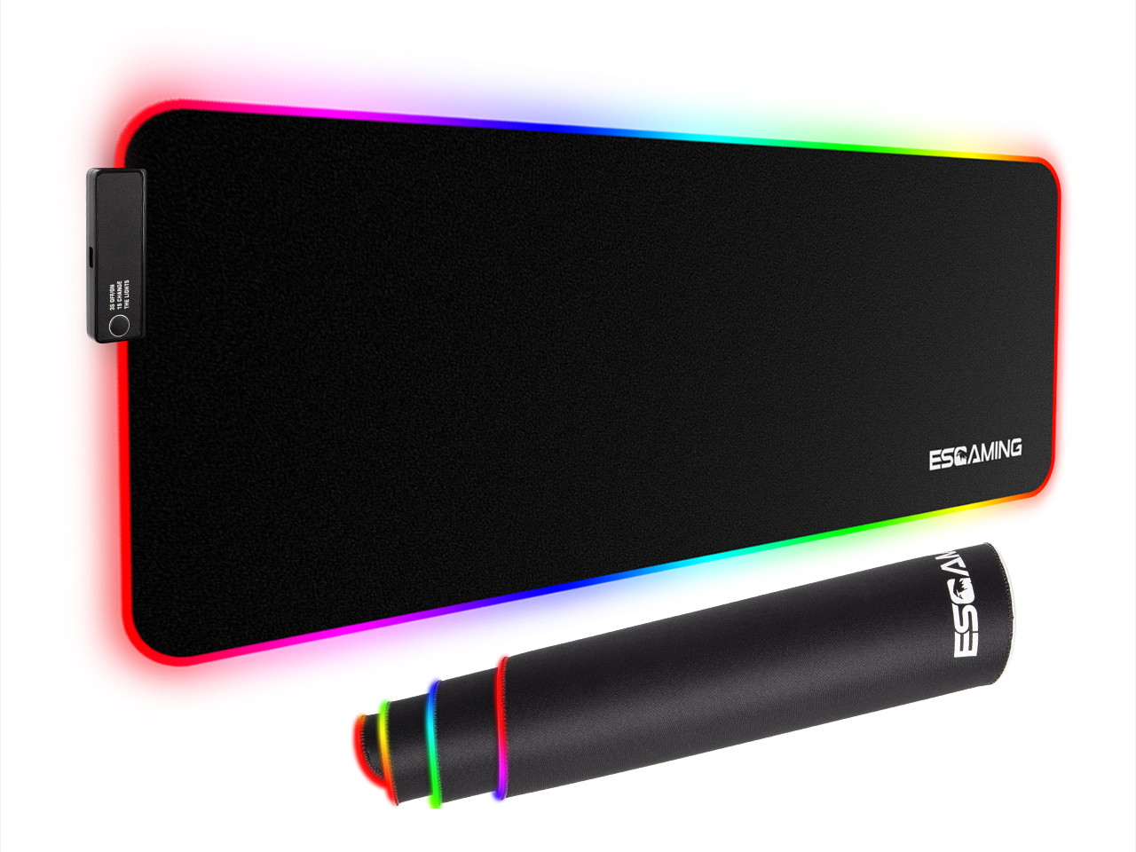 ESGAMING  Oversize RGB Gaming Mouse Pad (35.4x15.7) with 7 color lighting  and  five RGB effects