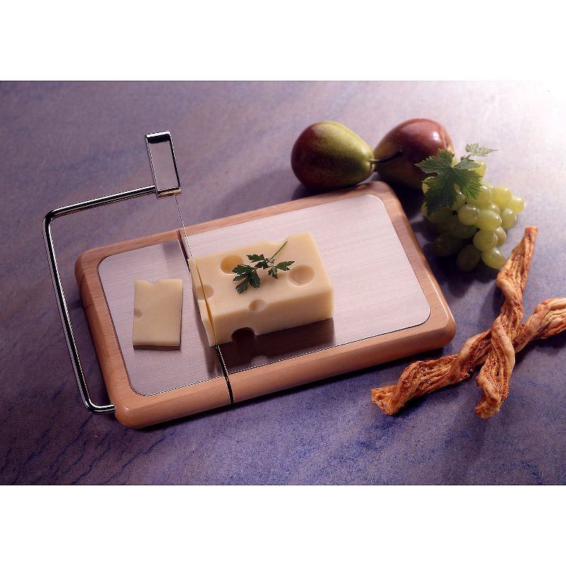 Wood and Metal Cheese Tray with Slicer