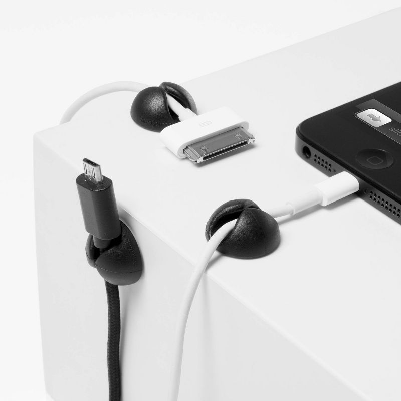 9pk CableDrop Mini Cable Router Clips Black - BlueLounge