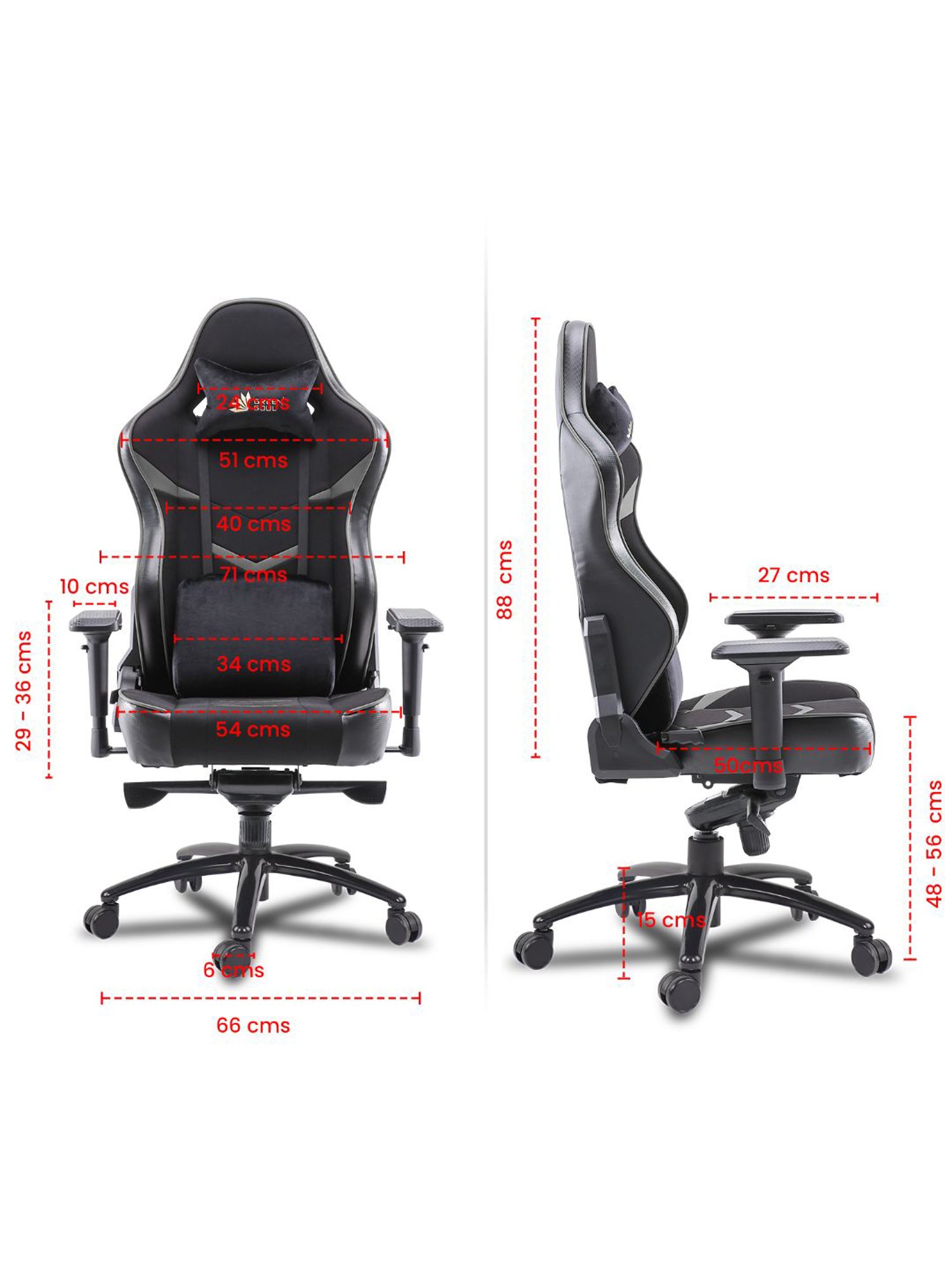 Green Soul Monster T Black & Grey PU Leather Premium Gaming Chair