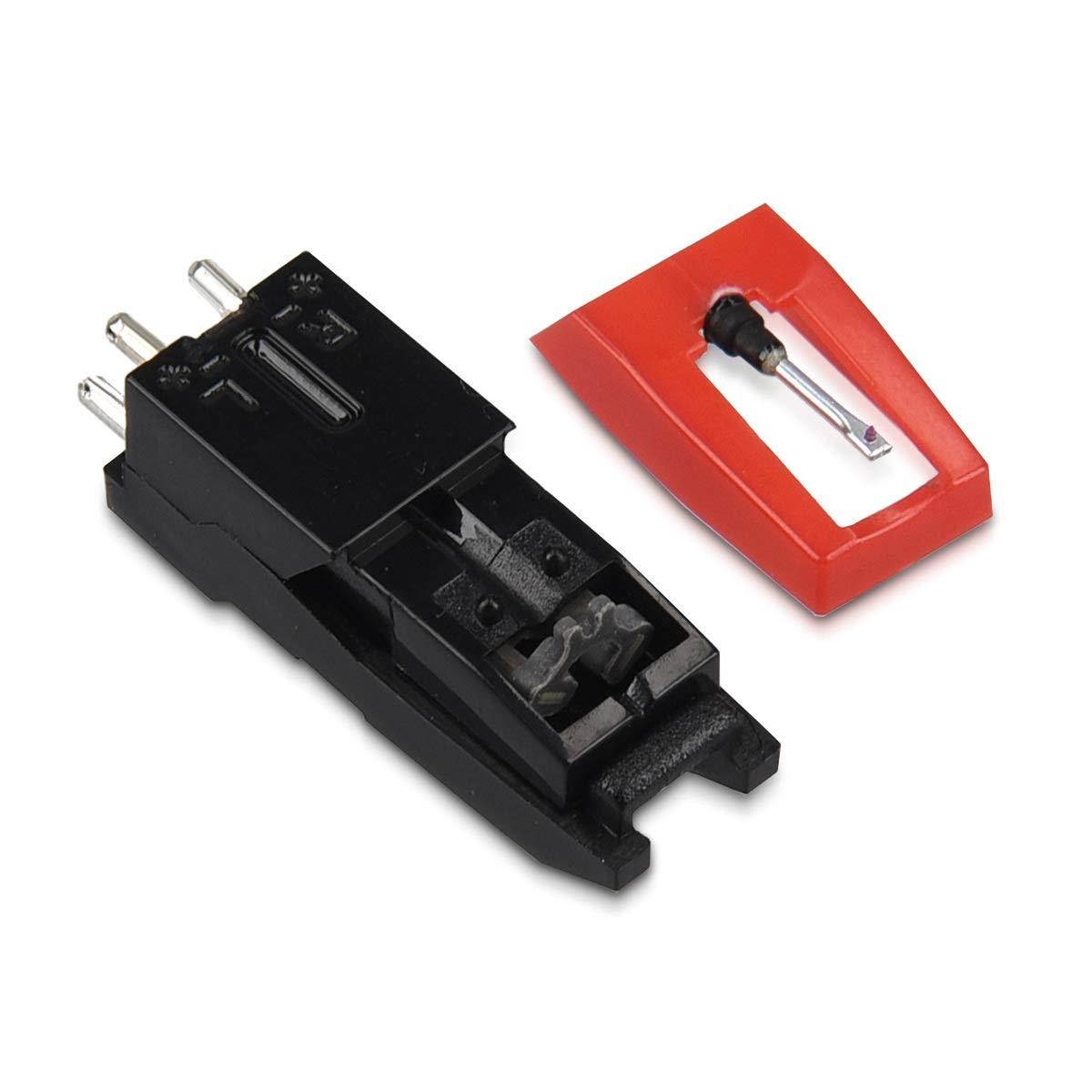 Navaris Record Player Needle Replacement - Universal Turntable Stylus Cartridge for Crosley, Ion, Jensen, Pyle, Philips, Auna, Zenith - Pack of 2