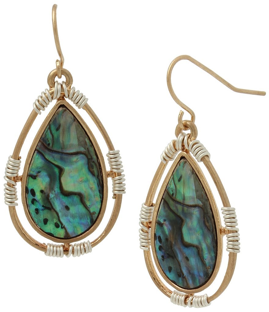 Robert Lee Morris Soho Abalone Teardrop Earrings