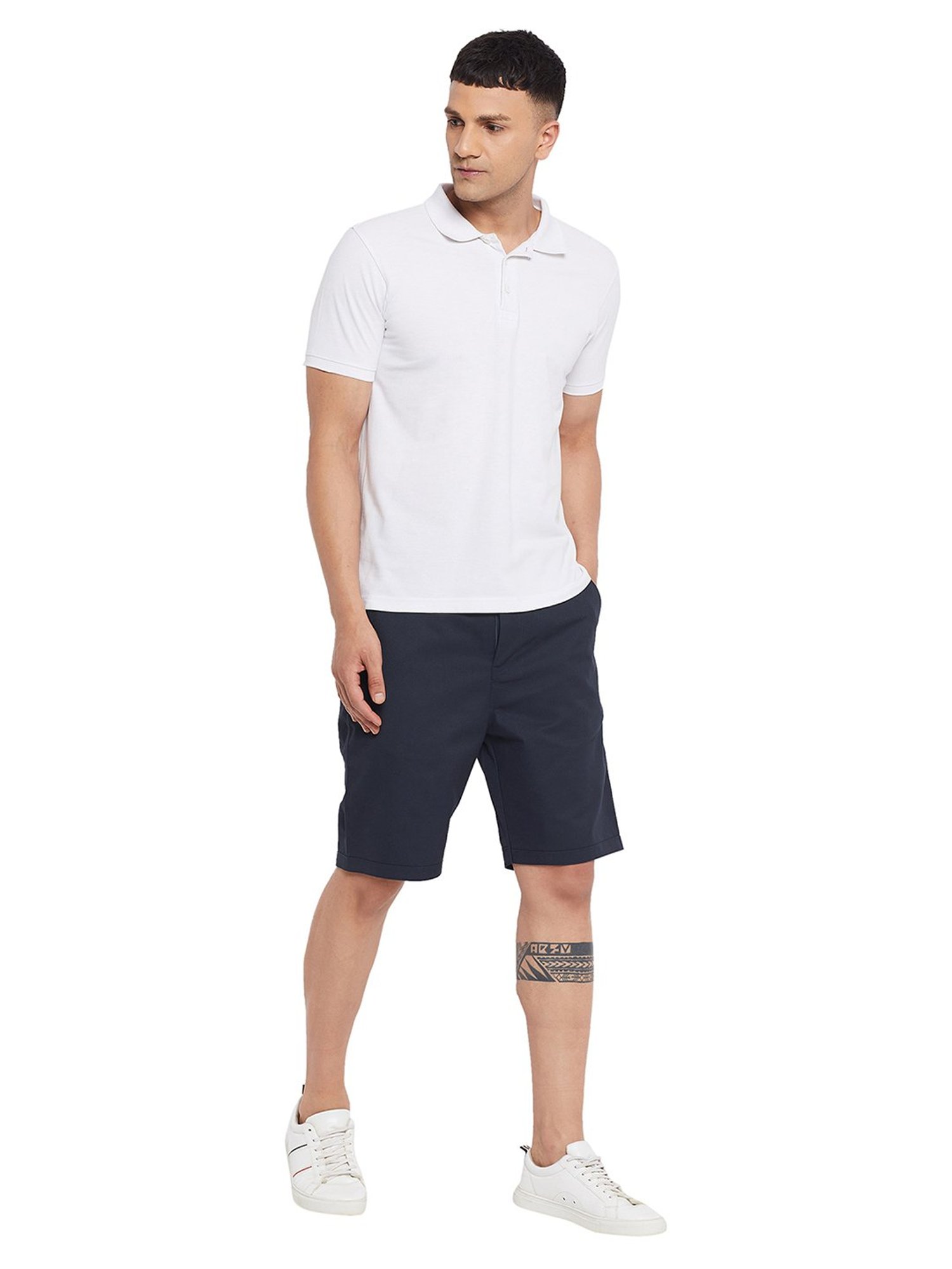 Hypernation Navy Regular Fit Shorts