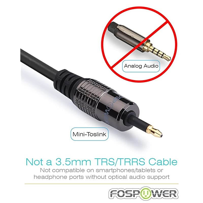 com 6 ft 18 m Digital Optical Audio Cable Toslink Digital Optical SPDIF UltraThin MaleMale Optical Audio Cable THINTOS6