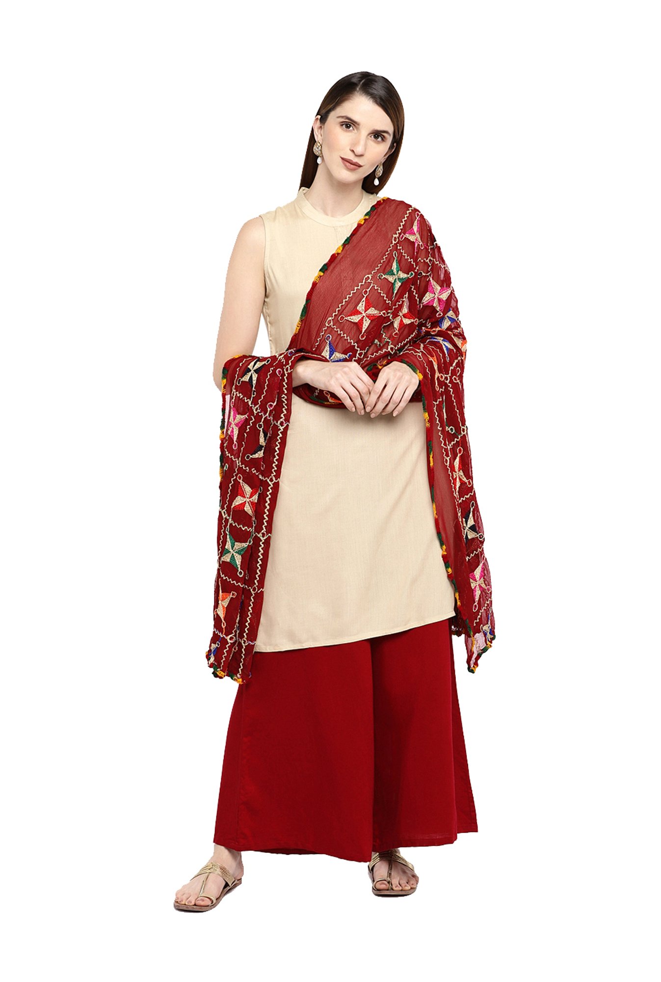 Dupatta Bazaar Maroon Dupatta