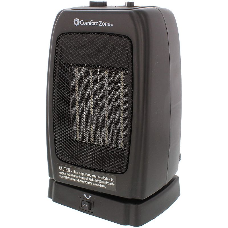 Pelonis HF-0063 1500-Watt 2-Setting Portable Oscillating Small Room Digital Fan and Personal Space Heater, Black