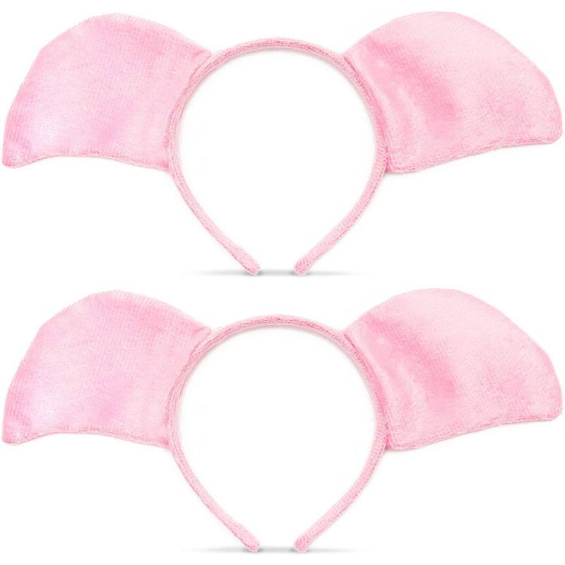 Spooky Central 2-Pack Pink Pig Ears Headband  Animal Cosplay Halloween Party Decorations, 12 x 5.25 in