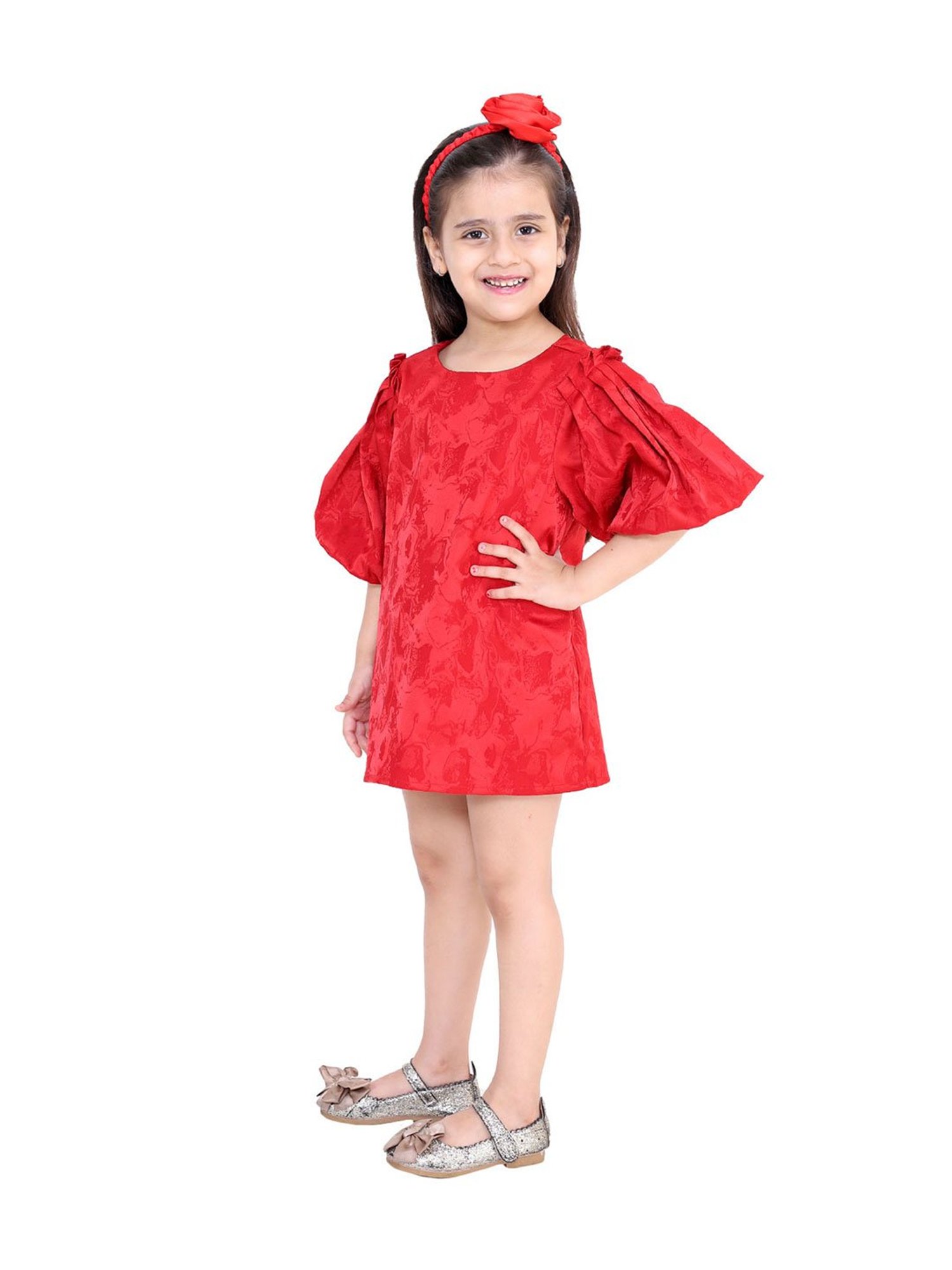 KidsDew Kids Red Printed Dress