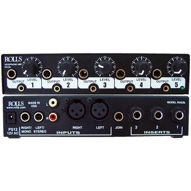 Rolls RA53B 5-Channel Headphone Amplifier,1/2U Rack