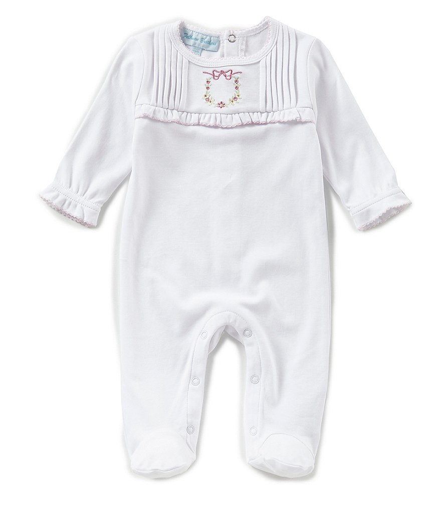Feltman Brothers Baby Girls Newborn-9 Months Floral Wreath Embroidered Coverall