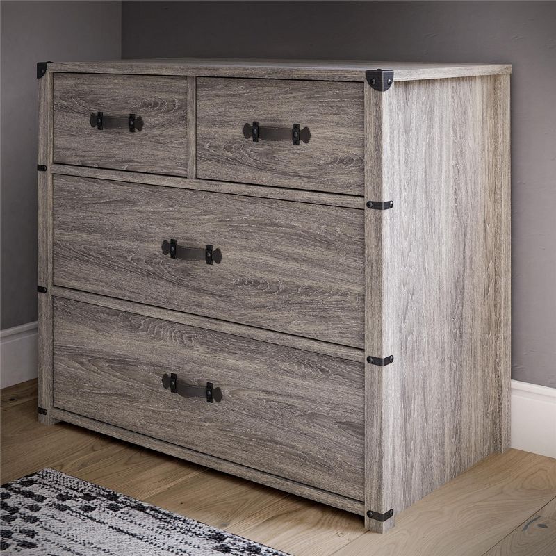 Nova 4 Drawer Storage Dresser - Grey Oak