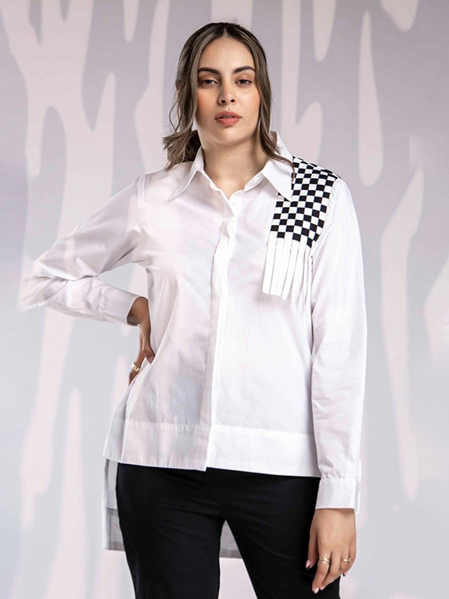 House of Manaa White Matted Shirt