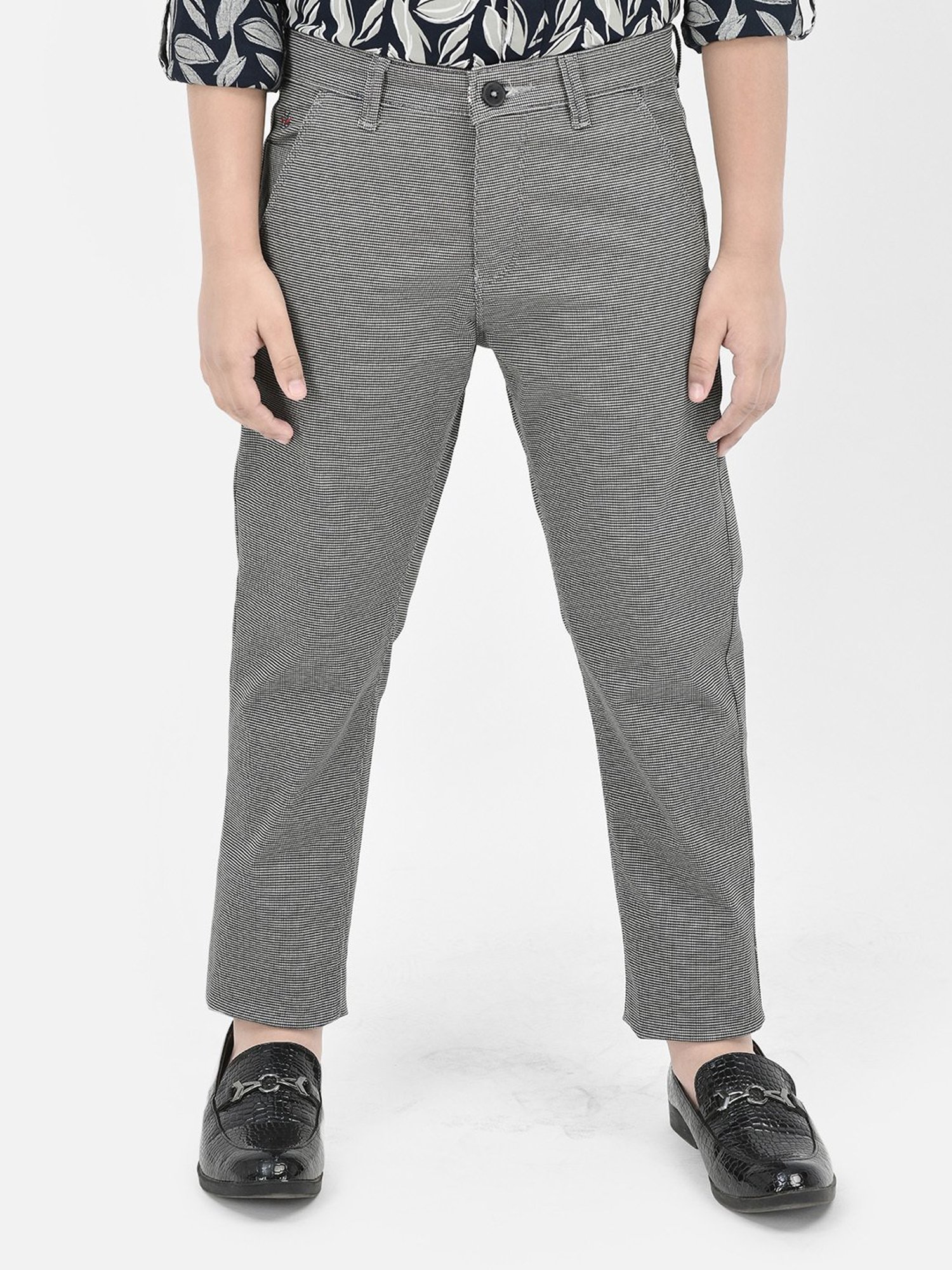 Crimsoune Club Boys Grey Self Trousers