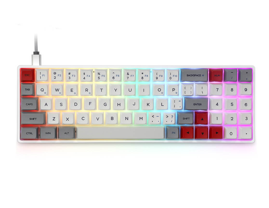 SK71 71 Keys Wired Mechanical Keyboard Gaming Keyboard with RGB Backlit, PBT Keycaps, Arrow Keys, Direction Keys, IP6X Dustproof Waterproof Hot Swappable for Win/Mac/Gaming(Mechanical Optical Axis)