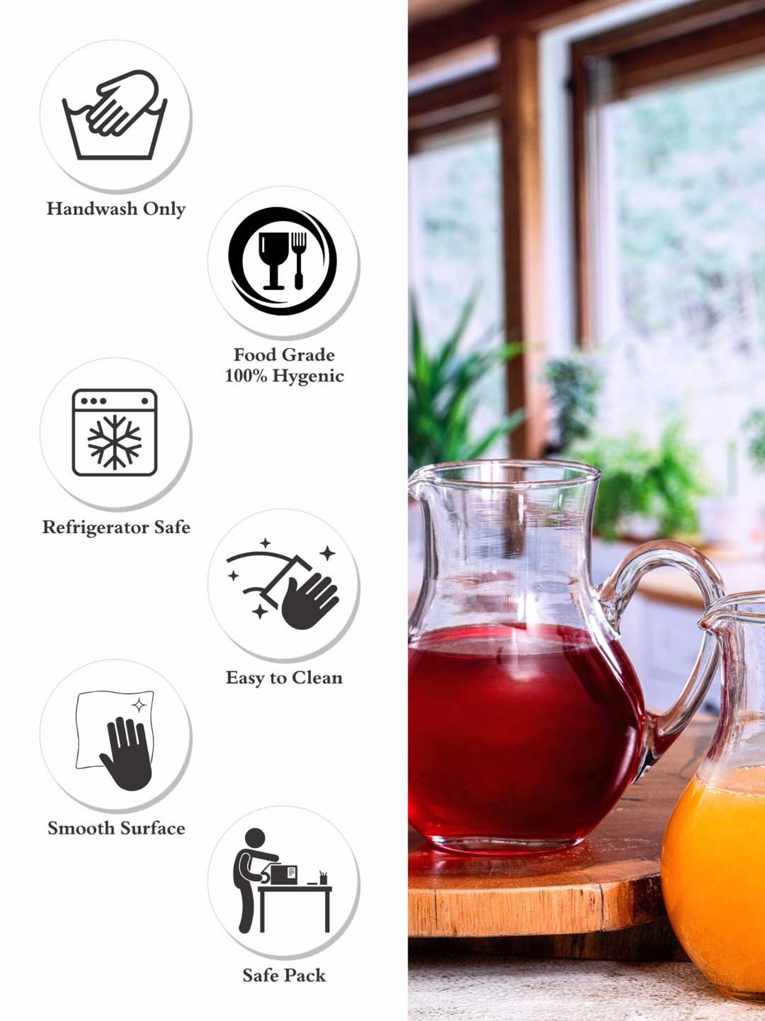 Pure Home and Living Blue Glass Decanter (0.7 L)