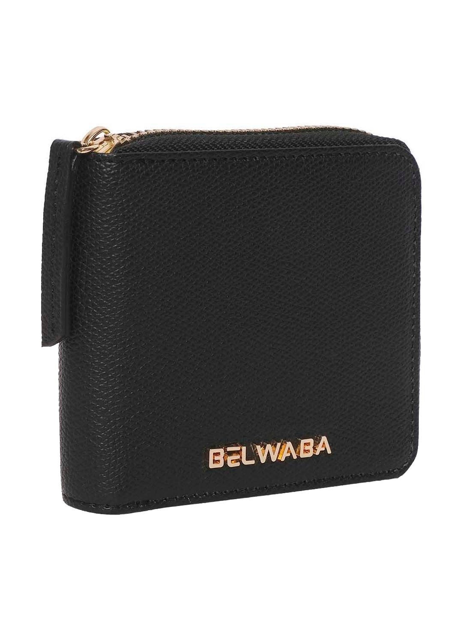 BELWABA Black Solid Zip Around Wallet for Women