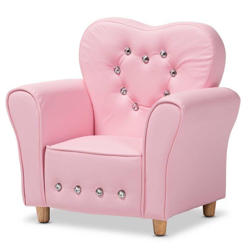 Mabel Faux Leather Kids' Armchair Pink - Baxton Studio