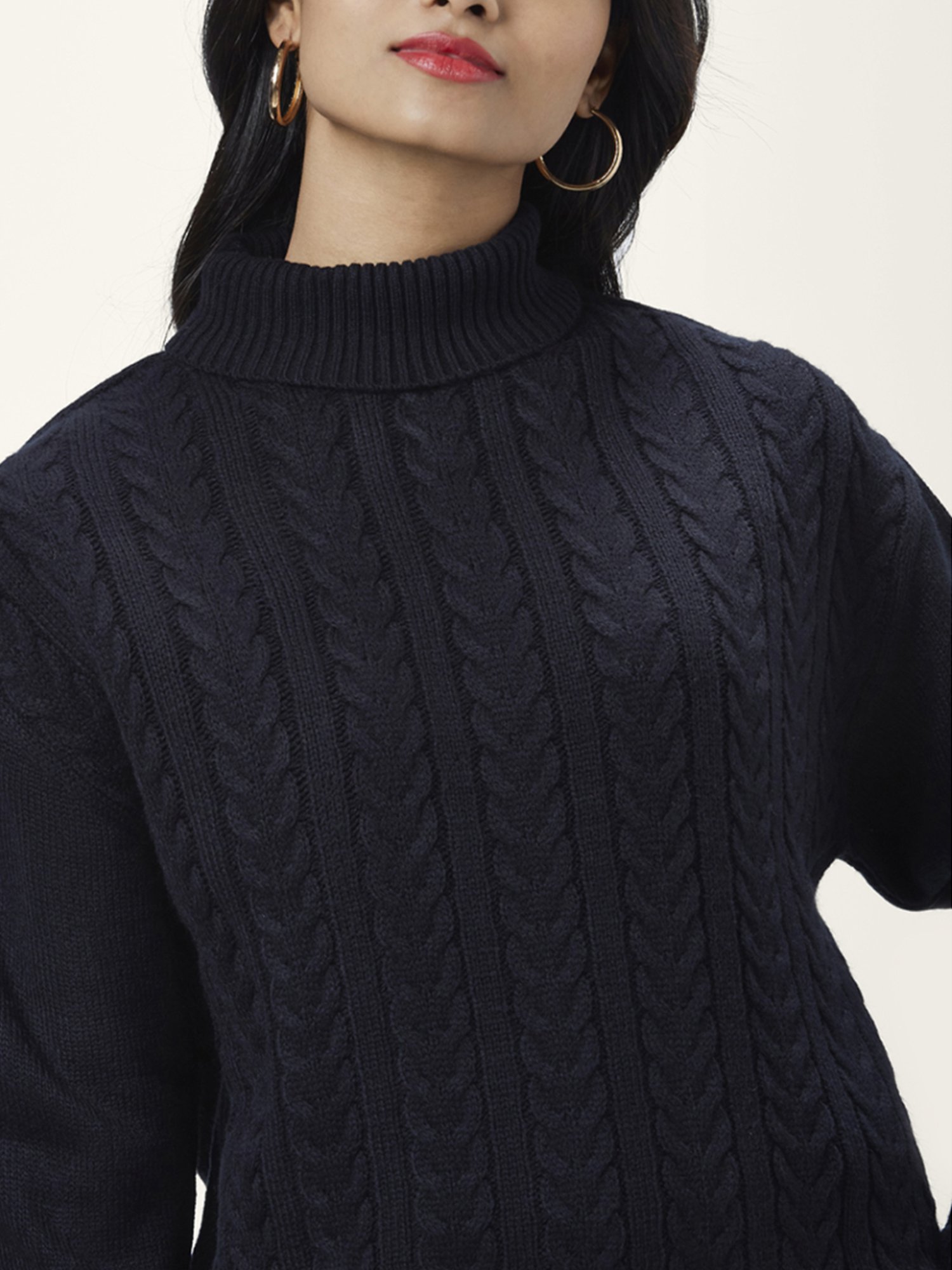 Honey by Pantaloons Navy Self Pattern Sweater