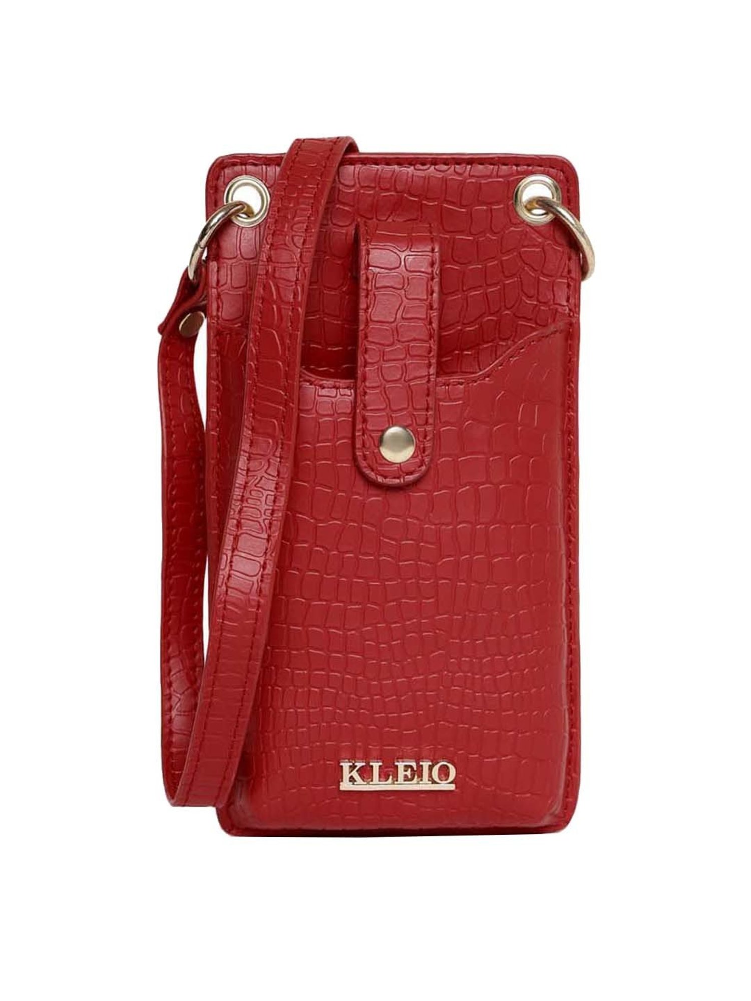 KLEIO Red Textured Mobile Pouch