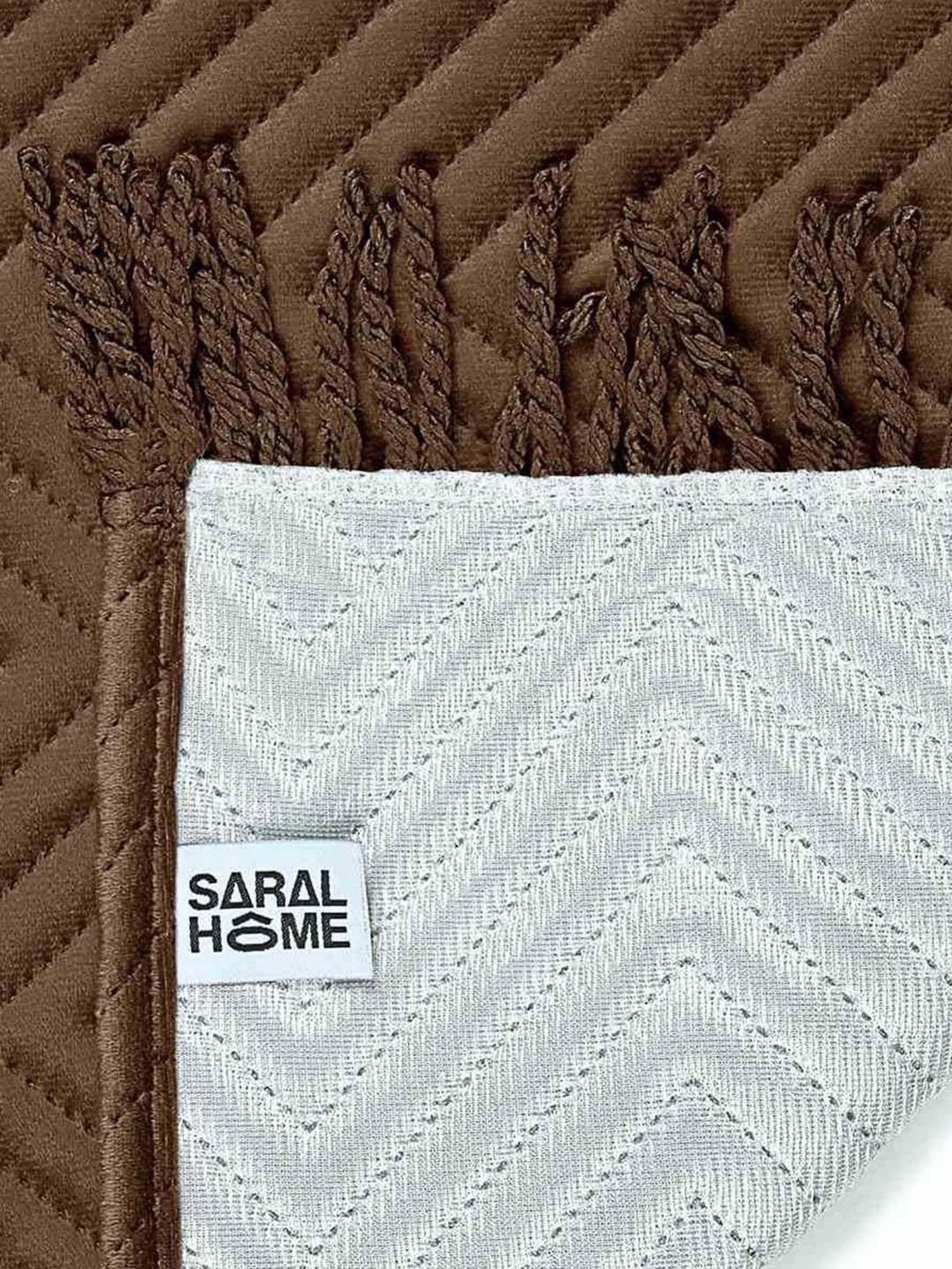 Saral Home Easy Living Brown Velvet Sofa Cover Set