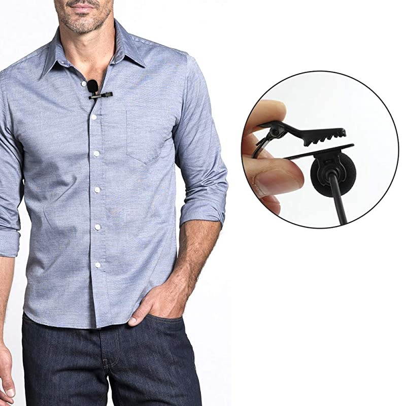 Best Small Mini Lavalier Lapel Omnidirectional Condenser Microphone for Apple iPhone Android Windows Cellphones Clip On Interview Video Voice Podcast Noise Cancelling Mic Blogger Vlogger