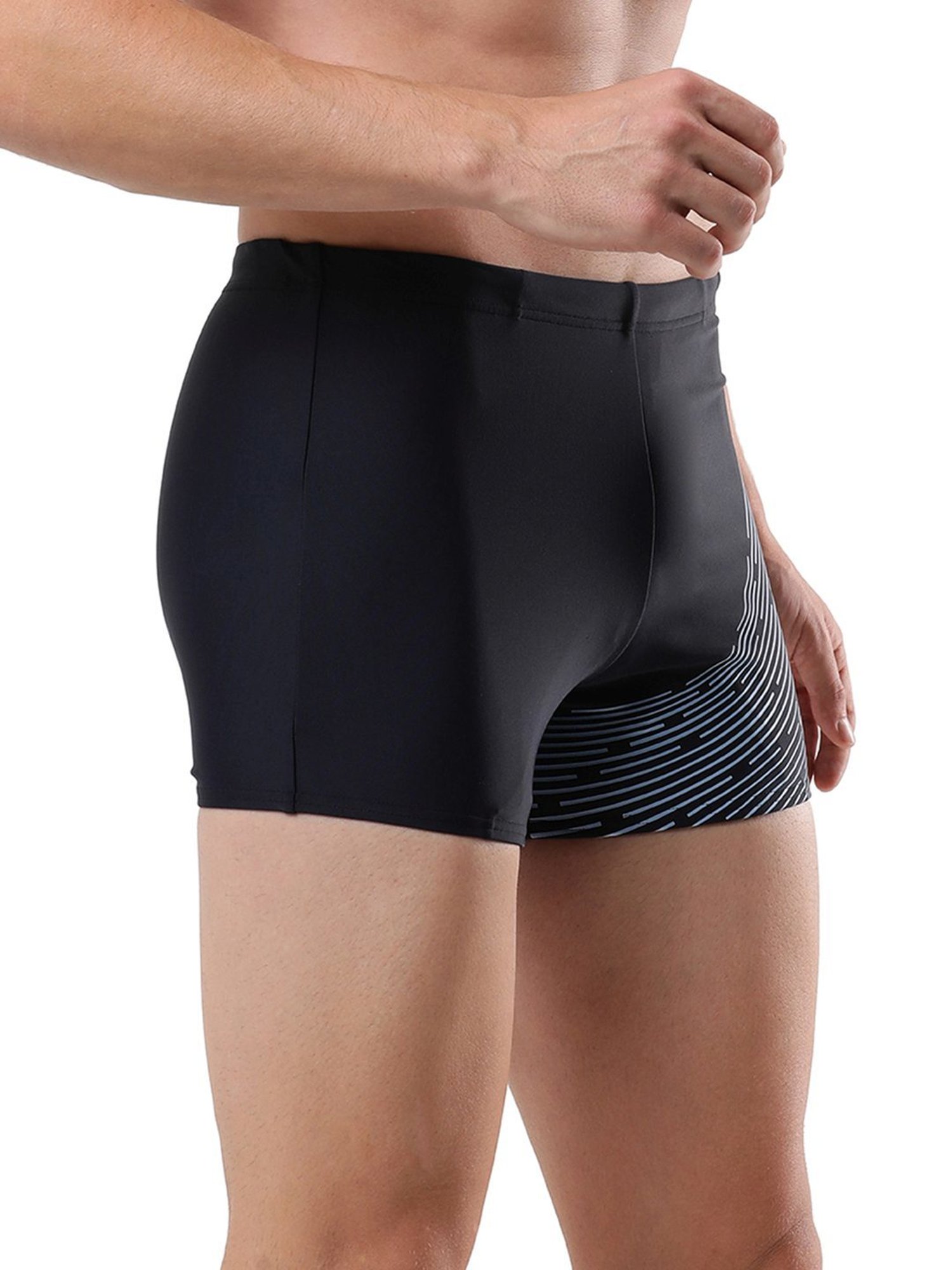 Speedo Navy Regular Fit Self Pattern Swimwears