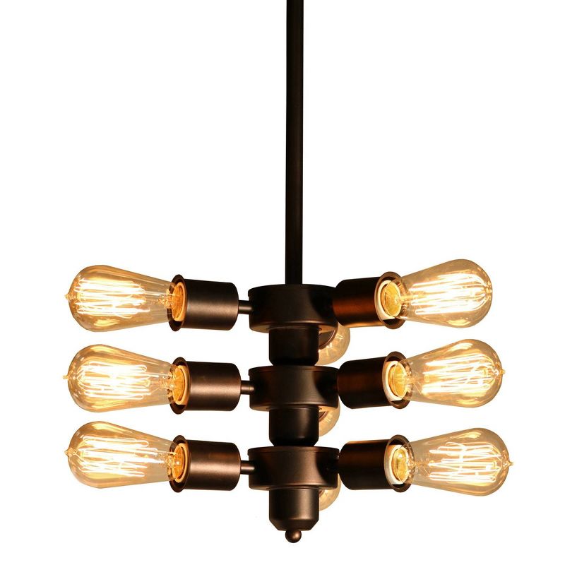 16" x 16" x 22" Mariam 9 Light Adjustable Bulb Socket Chandelier Brown - Warehouse of Tiffany