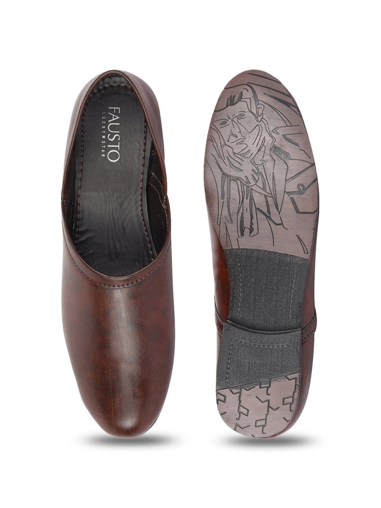 Fausto Men's Brown Ethnic Juttis