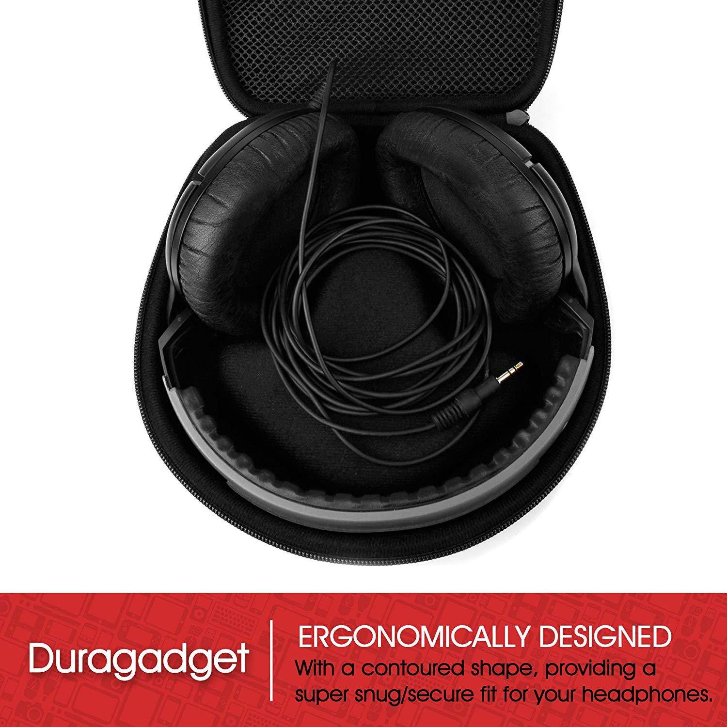 DURAGADGET Hard 'Shell' EVA Headphone Case (Black) - Compatible with The Samsung Level On Wireless Headphones - with Internal Netted Accessories Pocket
