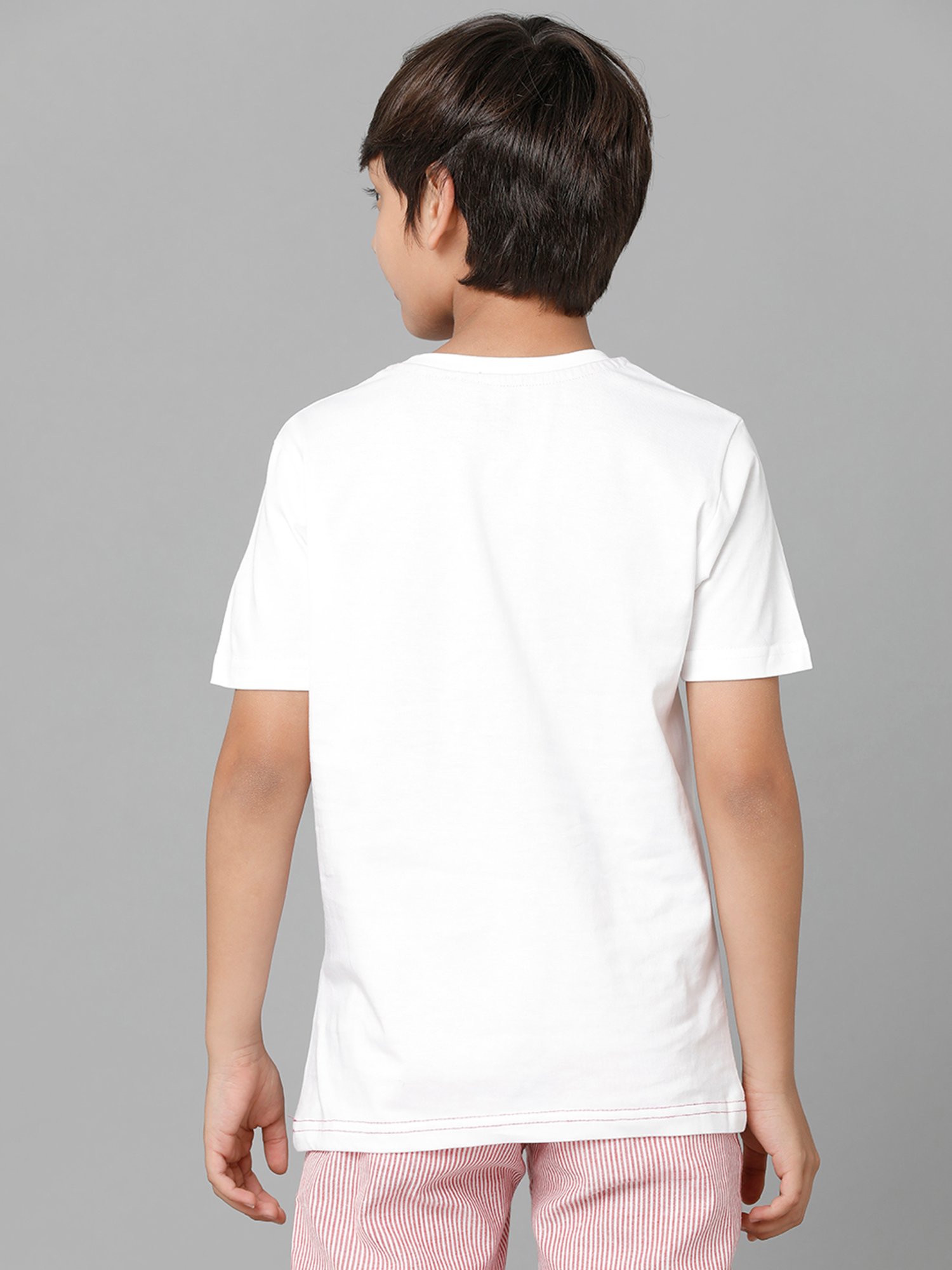 Under Fourteen Only Kids White Printed T-Shirt
